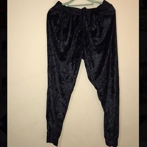 Black Suede joggers